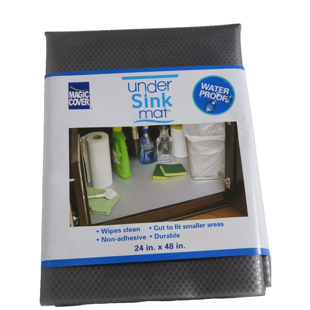 Magic Cover Under Sink Mat 24" x48" Water Proof /Impermeable  Graphite - New!